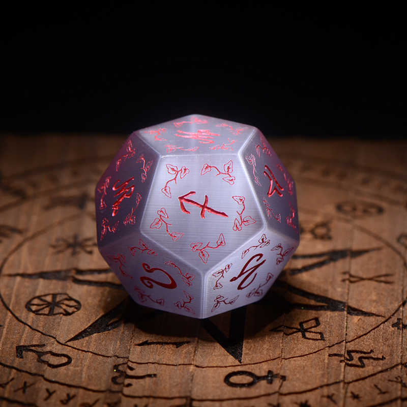 Engraved Gemstone Cat's-eye Astrology Dice Set