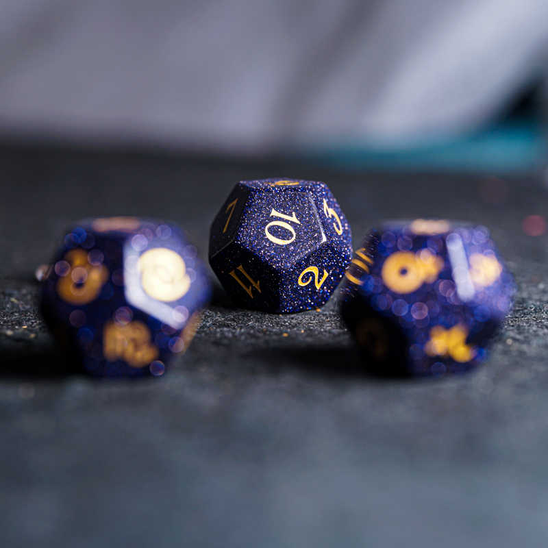 Blue sandstone Astrology Dice Set