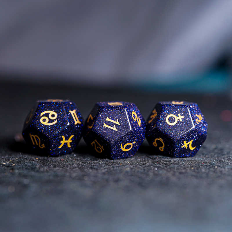 Blue sandstone Astrology Dice Set