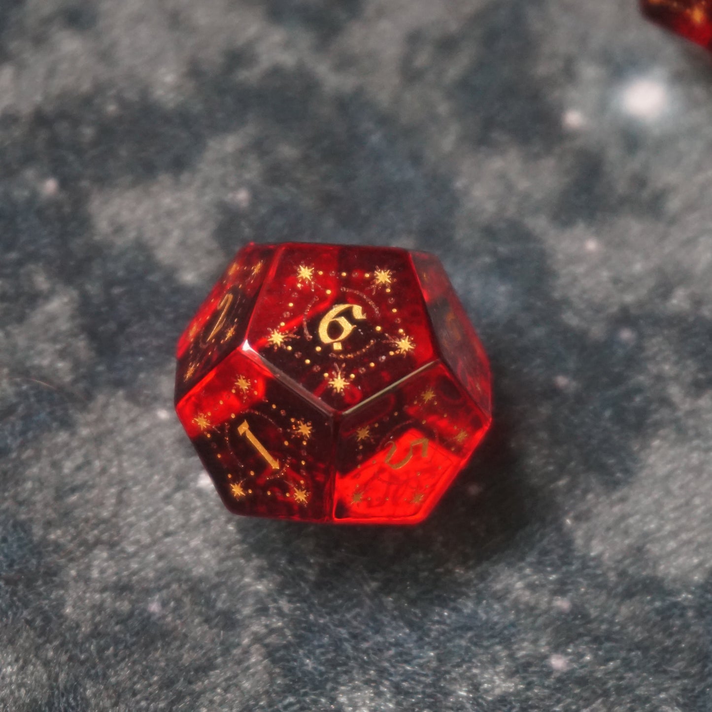 Engraved Garnet Gemstone Astrology Dice Set